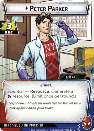 スパイダーマンのアイデンティティカードの裏面はピーター・パーカー